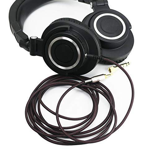 NewFantasia Replacement Audio Upgrade Cable Compatible with Audio-Technica ATH-M50xBT, ATH-AR3BTBK, ATH-SR50BT, ATH-ANC7B, ATH-ANC9, ATH-S700BT, ATH-SR5BTBK Headphones 1.5meters/4.9ft - size: 4.9 ft