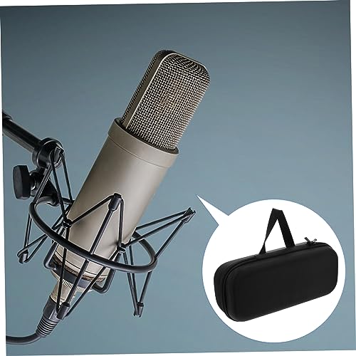 Black EVA Microphone Case, Large Capacity Mic Storage Bag