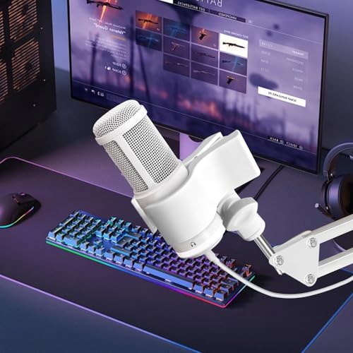 Large Microphone Clip for Mics with Outer Diameter 1.26" to 2.3" | Adjustable Mic Holder, Premium ABS, Inside sponge to protect microphones, With 5/8" Male to 3/8" Female Screw Adapter - color: White, size: 2 Pack