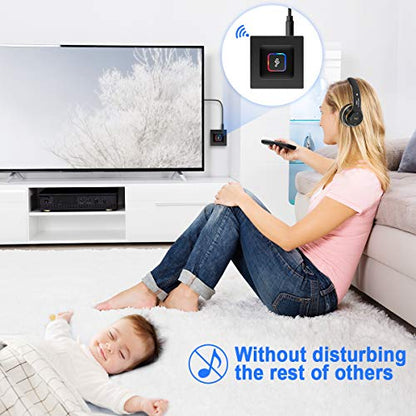 Bluetooth 5.0 Receiver Transmitter Adapter HiFi 2-in-1 3.5mm Wireless Audio Adapter Car Kit Low Latency for Headphones Speakers MP3 / MP4 iPhone TV/Home Stereo System