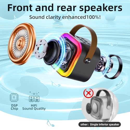 Kinglucky Mini Karaoke Machine for Kids, Top Birthday Gift Pick for Girls Ages 3, 4, 5, 6, 7, 8, 9, 10, 11, 12 Years Old, Kids' Personal Video Players Accessories with 2 Mics Singing Present Toy Black - color: Blace