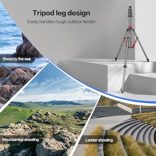 FreeSea MT-03C Carbon Fiber Tripod, Adjustable Heavy Duty Light Stand - color: Carbon Fiber