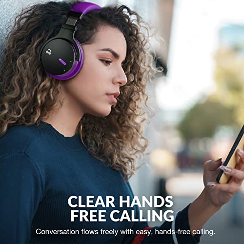 MOVSSOU Million Sold Classic E7 Active Noise Cancelling Headphones | Upgraded HD Sound, Wireless Bluetooth Headphones Over The Ear Unequaled Comfort, Vivid Deep Bass, for Home Office Travel Gift - color: Medium Purple