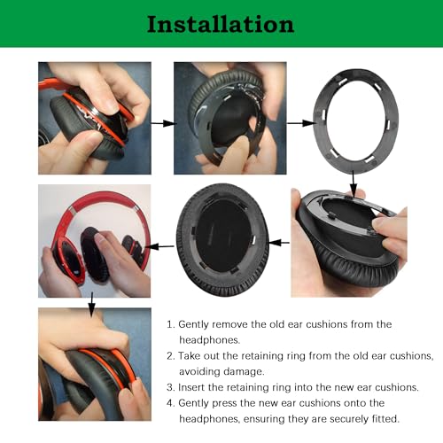 Professional Replacement Earpads for Mpow 059, H1, H5 Bluetooth Headphones - Earpads with Breathable Fabric & Foam - Headphone Earpad - Earpad - Headphone-Replacement-Earpads - Black