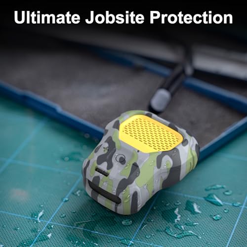 CYBERGUYS Silicone Case for DEWALT Wearable Bluetooth Speaker, Camo | Durable Shock-Proof Non-Slip Protective Cover for DEWALT Mini Speaker, Lanyard, Small Lightweight, Easy-to-Install Sleeve - color: Urban Jungle Camo