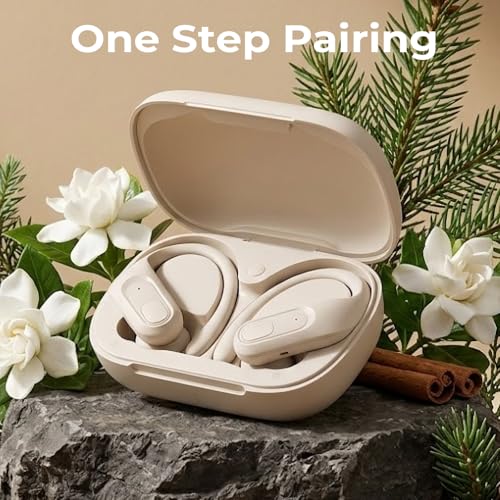 Wireless Earbuds Bluetooth 5.3, 96H Playtime Sports Headphones with Earhooks, LED Power Display, Built-in Microphone, Waterproof Earphones for Running Workout