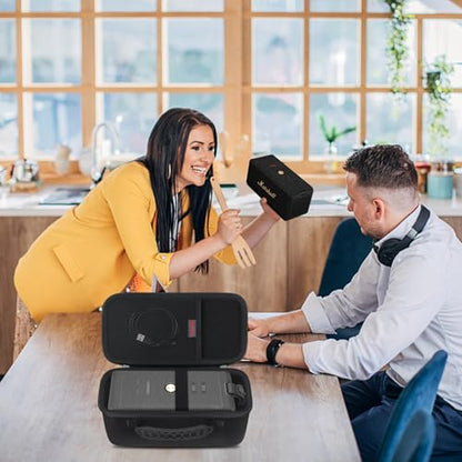 Elonbo Carrying Case for Marshall Middleton/Middleton II Portable Bluetooth Speaker, Wireless Speaker Hard Travel Protective Bag Storage Cover, Extra Mesh Pocket Fits Charging Cable, Black - color: Black
