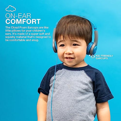 JLab, JBuddies Folding Gen 2, Kids Wired Headphones, Noise Isolation, Volume Limiting, Toddler Headphones, Blue/Grey | Noise Isolation, Volume Limiting, Toddler Headphones - color: Blue/Grey