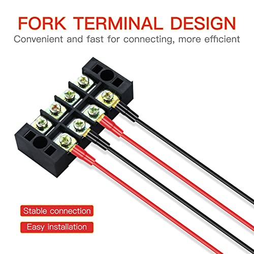 WINOMO 5 Pairs 4 Gauge Strip Spade Terminal Spade Fork Adapters for Speaker Wire Cable