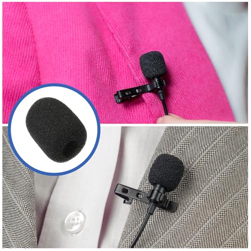 MECCANIXITY Microphone Cover Mini Furry Windscreen Foam Mic Sponge 8mm with White Black Cap for 0.5 to 1.2mm Microphone 1 Set - color: White Black, size: 8mm