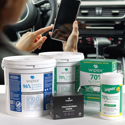 Wipex Alcohol Wipes for Electronics - Tech Wipes with 70% Isopropyl Alcohol - Equipment Cleaning for Computers, iPhones and Household Items, New Lint Free Cloth, 80 Count (Pack of 6) - size: 80 Count (Pack of 6)