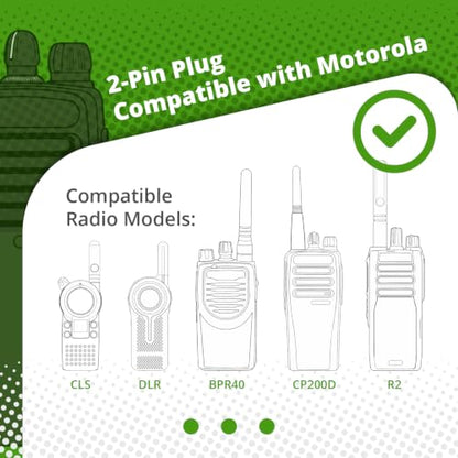 BCT15-M1 Commercial-Grade Surveillance Style Earphone with Lapel PTT Microphone Compatible with Motorola CP200D CP100D R2 DEP450 BPR40D CP200 CP185 BPR40 Yaesu FT-65 FT-25 FT-4X/V - size: 1 Piece