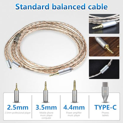 IPX T2 to 3.5MM 4 Core Upgraded Replacement Cable Earphones Cable for ETYMOTIC EVO UE Premier WESTONE PRO X Series(X10 X20 X30 X40 X50) MACH80/70/60/50/40/30/20/10 3.94FT - size: 3.5MM