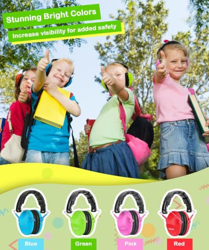 ZOHAN 032 Kids Noise Cancelling Headphones - 25dB NRR Kids Ear Protection, Hearing Protection Safety Ear Muffs for School Monster Truck Fireworks Traveling Studying Concerts Autism - Green - color: Green