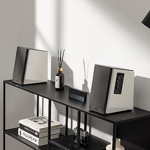 Edifier R1700BT Bluetooth Bookshelf Speaker - Active Near-Field Studio Monitors - Powered Speakers 2.0 Setup Wooden Enclosure - 66w RMS White - color: white