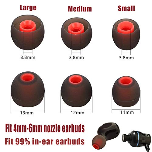 Universal Ear Fins Ear Hooks, Memory Foam Earbuds Tips, Silicone Ear Tips | 3 Pairs Each L/M/S ( Foam Tips+Silicone Tips+ Hooks ), 2 Cord Clips - size: Fins-LMS