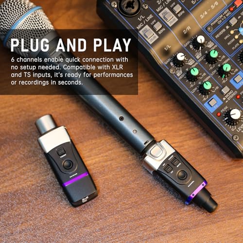 Xvive U35C Wireless Microphone System 5.8GHz Wireless XLR Transmitter and Receiver for Condenser Microphone, Audio Mixer, PA System, Channel Scan Mode - color: U35C