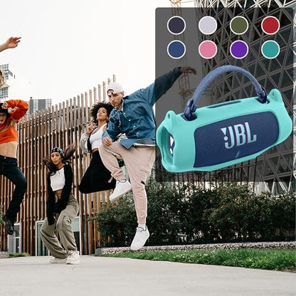 khanka Silicone Case for JBL Charge 6 Waterproof Speaker,Mint Green | EVA Hard Shell, Carabiner Clip Attachment, Impact Resistant Protection, Soft Interior Lining, Impact Protect for JBL Charge 6 - color: Mint Green