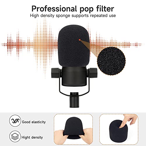 Rode PodMic 팝 필터용 - Rode PodMic 마이크 커버와 호환되는 전문 윈드스크린, 사운드 품질 향상, 파열성 바람 소음 감소 - color: O_폼 커버