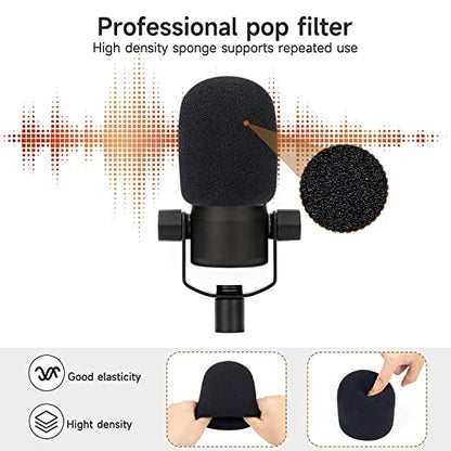 Rode PodMic 팝 필터용 - Rode PodMic 마이크 커버와 호환되는 전문 윈드스크린, 사운드 품질 향상, 파열성 바람 소음 감소 - color: O_폼 커버
