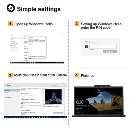 Face Recognition USB IR Camera for Windows Hello, 1080P(Entry Level) Webcam with Dual Microphones for Streaming Video Conference and Recording - size: M