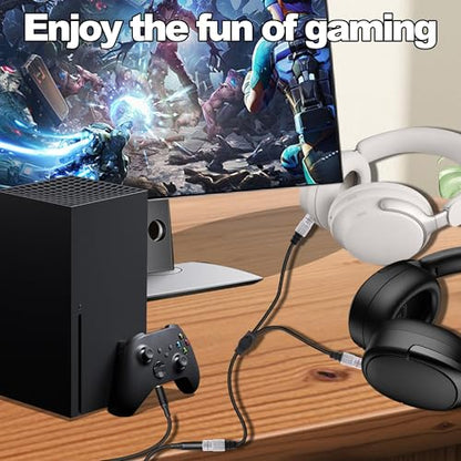 3.5mm Headphone Splitter Audio Y Cable Adapter 3.5mm TRRS Stereo 1 Female to 2 Male Micphone Extension Cable Cord for Phones Tablets Game Console-0.5M/1.64FT(Female to 2 Male) - style: female to 2 male