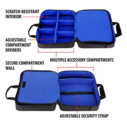USA Gear Audio Mixer Case Fits RODECaster Pro II, Pro & Duo, GoXLR, & more Podcast Equipment - Podcast DJ Travel Bag with Customizable Interior, Scratch-Resistant Interior, Shoulder Strap (Blue) - color: Blue
