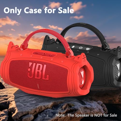 Silicone Cover Case for JBL Charge 6 Portable Bluetooth Speaker - color: Red