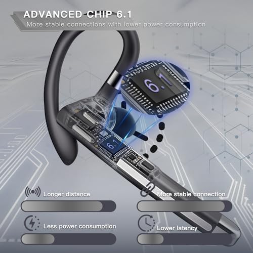 Boytond Bluetooth Headset V6.1,100Hrs Talk Time Dual Noise Cancellation Wireless Earpiece,CVC8.0 Noise Cancelling Wireless Earbud