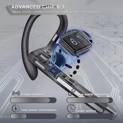 Boytond Bluetooth Headset V6.1,100Hrs Talk Time Dual Noise Cancellation Wireless Earpiece,CVC8.0 Noise Cancelling Wireless Earbud