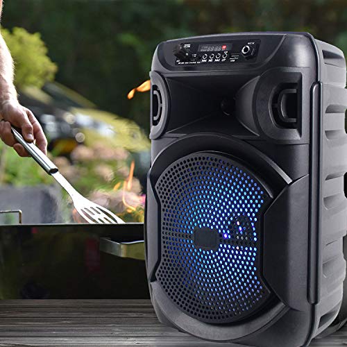 Technical Pro 8 Inch Portable 800 W Bluetooth Speaker w/Woofer & Tweeter | Festival PA LED Speaker with Bluetooth/USB Card, True Wireless Stereo, 30 Feet BT Range - style: Speaker