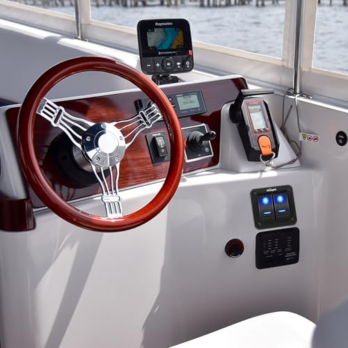 Nilight 90106B 2 Gang Rocker Switch Panel 5 Pin On Off Pre-Wired Rocker Switch Aluminum Panel Waterproof Switche Panel for 12V/24V Automotive Cars Marine Boats ATVs Trailers,2 Years Warranty , Blue - color: Blue, size: 2 Gang