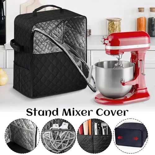 Vertical Mixer Protector, with Pockets, Fits 4.5QT-8QT Mixers for Machine Cover and Mixer Storage Bag - color: small