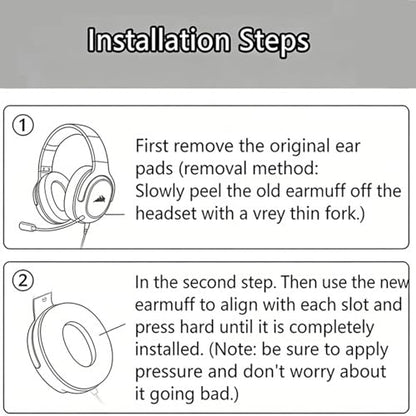 Replacement Ear Pads for Corsair HS70 Pro HS75 XB HS60 Pro HS50 Pro Headset | Cooling Gel Earpads with High-Density Ice Silk Foam Noise Isolation - Black
