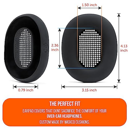 WC SweatZ XM5 - Patented Earpad Sweat Covers for Sony WH1000XM5 by Wicked Cushions | Full 360 Earpad Protection | Sweatproof & Easily Washable | Black - color: Black