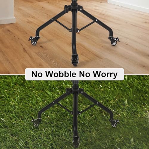 Tossbiss Laptop Tripod on Wheels with 2 Shelves | Portable Projector Floor Stand Adjustable Height 25.9 to 51.8 Inch with Phone Holder, Projector Stand