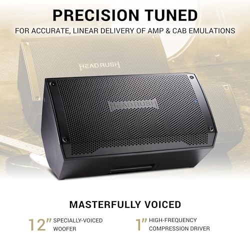 HeadRush FRFR112 MKII 2500W Electric Guitar Amplifier for Modellers | Full-Range Flat-Response 12" Floor Wedge Speaker with Bluetooth for Multi-FX and Amp Modeling Processors - size: 12-inch