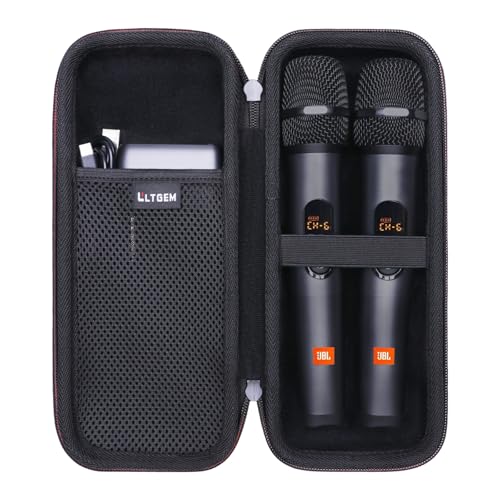 LTGEM Compatible with JBL Wireless Two Microphone/JBL PartyBox Mic, Black | Fit Sony ULT MIC, Receiver and Battery, Case Only - color: Black