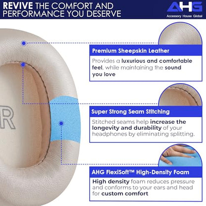 AHG Accessory House Global Upgraded Replacement Beoplay h95 Ear Pads Cushions Compatible with Bang & Olufsen Beoplay H95 Headphones (Gold). Sheepskin Leather/High-Density Foam/Strong Magnet - color: Gold