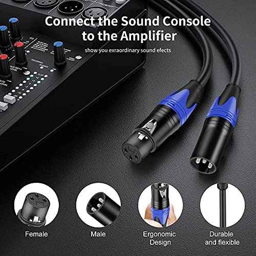 XLR Cable, XLR Microphone Cable Male to Female 25ft 2 Pack | Balanced XLR Speaker Cable Suitable for Microphones, Preambles, Speaker Systems, Radio Station and More - size: 25 Ft 2 Pack