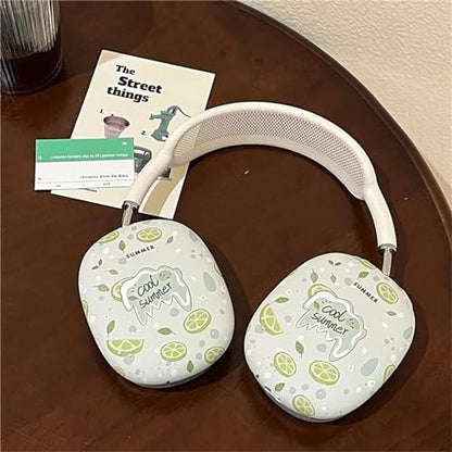 Case Compatible with AirPods Max Headphones, Cute Anime Fruit Soft TPU Anti-Scratch Protective Ear Cup Covers Headphone Cases for Woman Kids Girls - color: Lemon