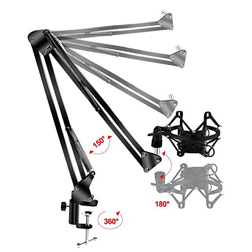 E20 Condenser Computer Microphone with Light Studio Kit with Arm Stand for Gaming Video Record