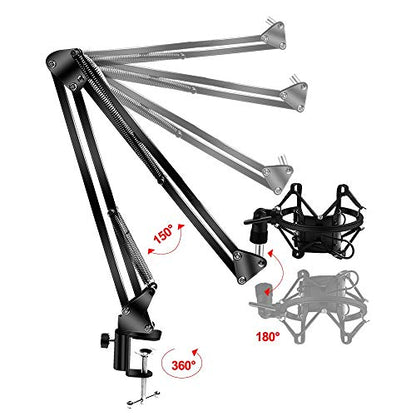 E20 Condenser Computer Microphone with Light Studio Kit with Arm Stand for Gaming Video Record
