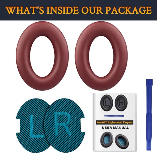 SoloWIT Earpads for Bose Headphones - Burgundy - color: Burgundy
