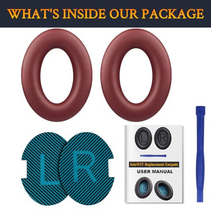 SoloWIT Earpads for Bose Headphones - Burgundy - color: Burgundy
