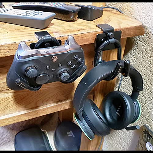YYST Desk Mount Game Controller Holder Clamp On Hanger Holder Storage Rack Compatible with PS3/PS4/PS5/Xbox 360/Xbox One/S/X/Elite/Series S/Series X Controller, Pro Controller (1)