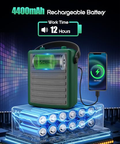 SHIDU 40W Wireless Voice Amplifier for Teachers with Dual Microphones | Powerful Bluetooth Speaker PA System Karaoke Machine, Portable Speaker with Microphone Support BT/USB/TF Card/Aux/Guitar - color: Green