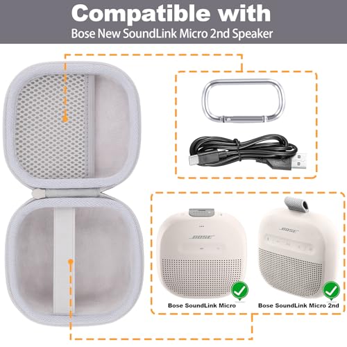 Hard Case for Bose SoundLink Micro 2nd Gen Portable Bluetooth Speaker - color: White Case