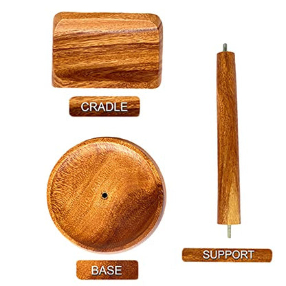 Headphone Stand, Solid Acacia Wood Headset Holder with Tray, Desk Organizer | Solid acacia wood headset stand with tray for gaming, home office, headphones, headsets, accessories & workspace organization - style: Single Headset Holder