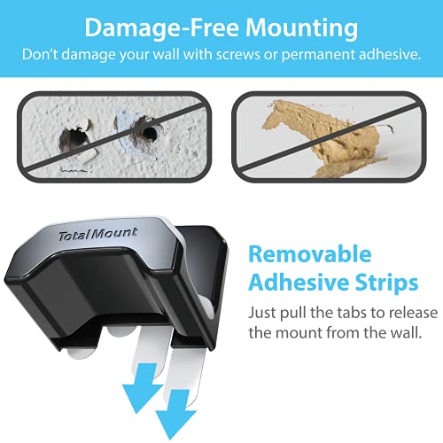 TotalMount Gaming Headset Hanger – Removable Adhesive Strips (Black) | Designed in the USA – Easy, Damage-Free Wall, Desk, or PC Mounting (Headphone Hook With Premium Silicone Cradle) - style: Premium Black